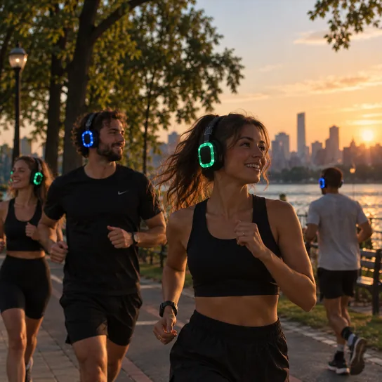 Забіг і прогулянка під музику в навушниках Silent Disco