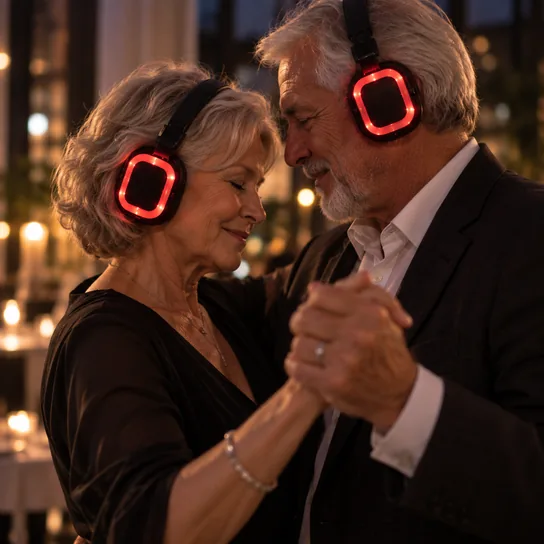 Подія для літніх людей у навушниках Silent Disco